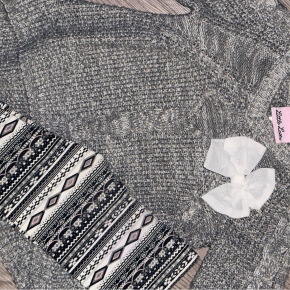 Little Lass Gray Knit Sweater &Matching Leggings 18m - Picture 2 of 8